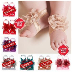 💝 Baby Flower Barefoot Sandals (2 pack)
